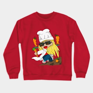 Cartoon Carrot Collecting Chef Crewneck Sweatshirt